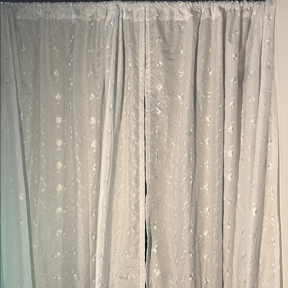 Sweet jojo designs  curtains exclusive of decoration color white 100%polyester